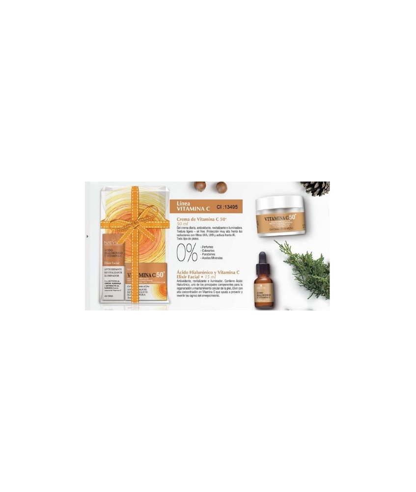 SET COMPUESTO POR CREMA DE VITAMINA C PROTECCION SOLAR+50 + ELIXIR FACIAL ACIDO HIALURONICO CON VITAMINA C 15 ML
