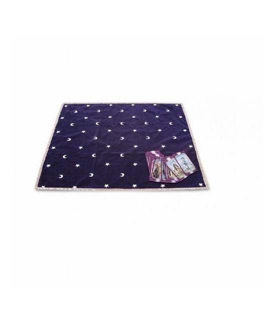 Tapete Terciopelo Estrellas y Lunas 80 x 80 cm (Color: Azul)