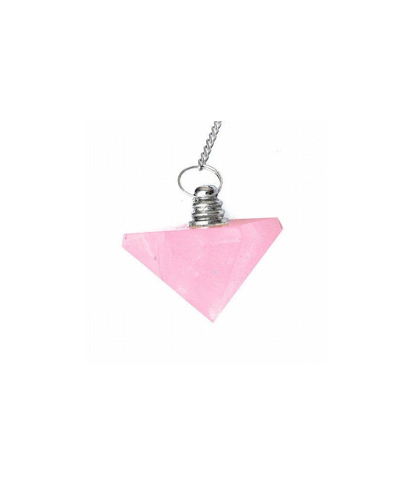 Péndulo Piramide Cuarzo Rosa.
Medidas: 25x25 mm. aprox.
