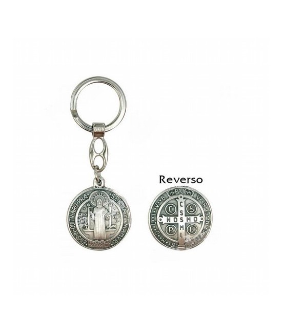 Llavero San Benito Medalla 3,4 cm (Metal) (Reverso Cruz)