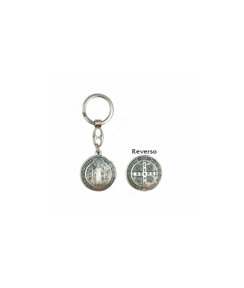 Llavero San Benito Medalla 3,4 cm (Metal) (Reverso Cruz)