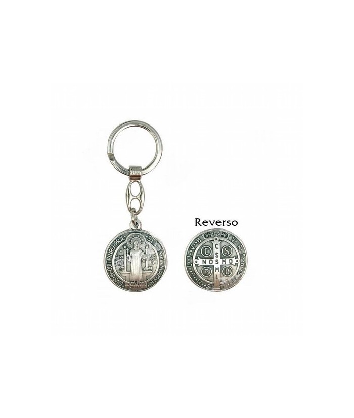 Llavero San Benito Medalla 3,4 cm (Metal) (Reverso Cruz)