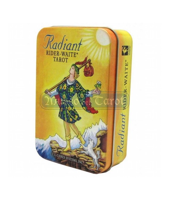 esta brillante y colorida baraja de Tarot ha sido la más popular desde hace décadas, ahora se presenta en caja de estaño. Para 