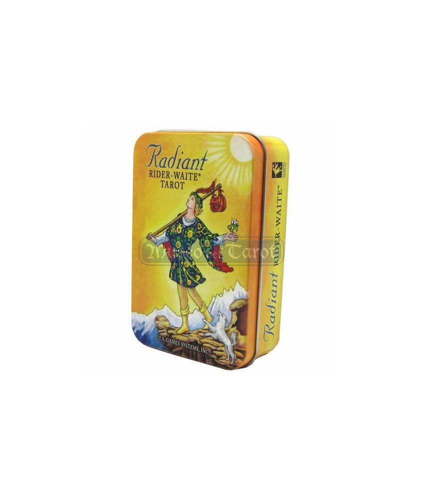 esta brillante y colorida baraja de Tarot ha sido la más popular desde hace décadas, ahora se presenta en caja de estaño. Para 