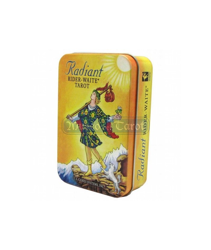 esta brillante y colorida baraja de Tarot ha sido la más popular desde hace décadas, ahora se presenta en caja de estaño. Para 