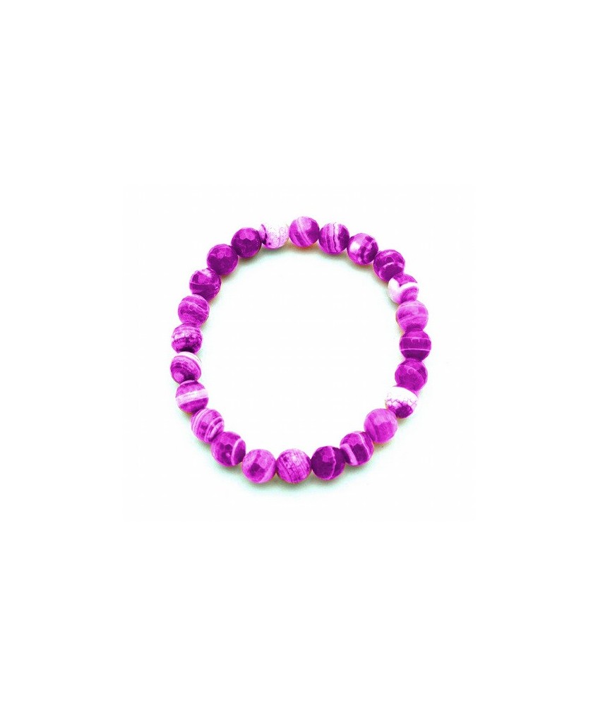 Pulsera de agata, bola 8 mm. facetada.