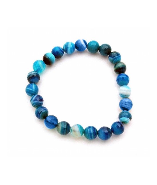 Pulsera de agata, bola 8 mm. facetada.