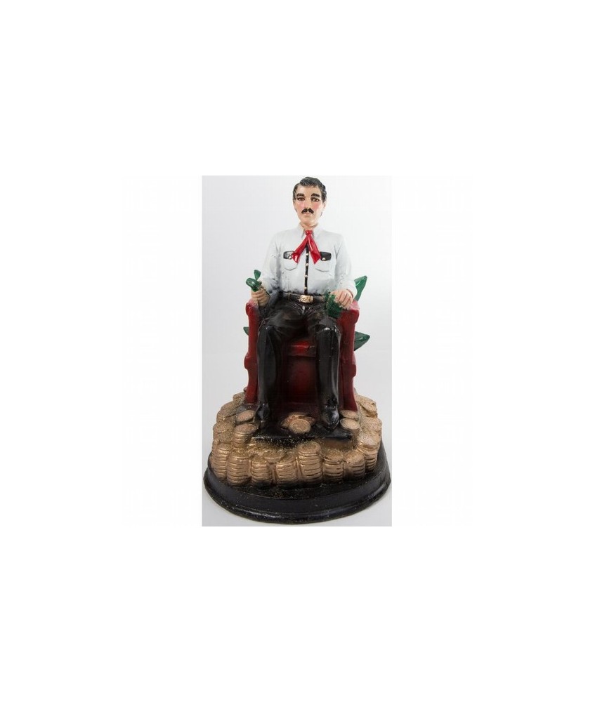 Imagen Malverde Sentado 30 cm 12 inch (Blanco) - Resina