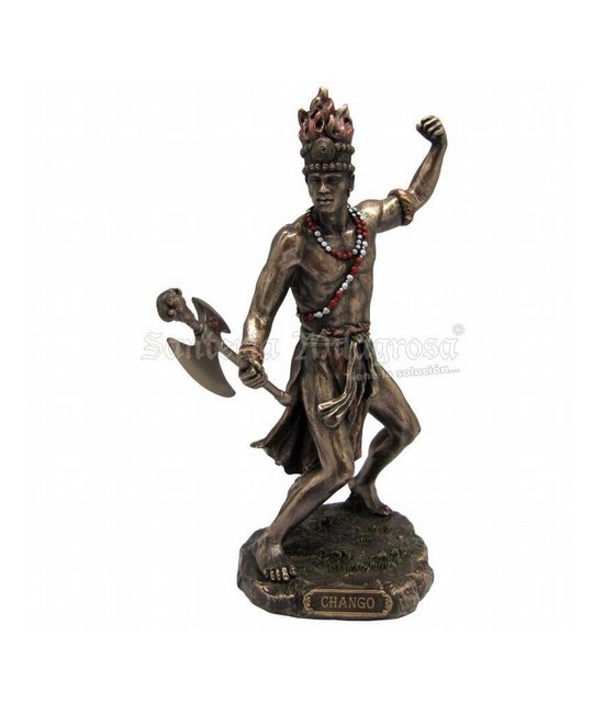 MS.FIGURA CHANGO RESINA 23 CM. DORADO VIEJO