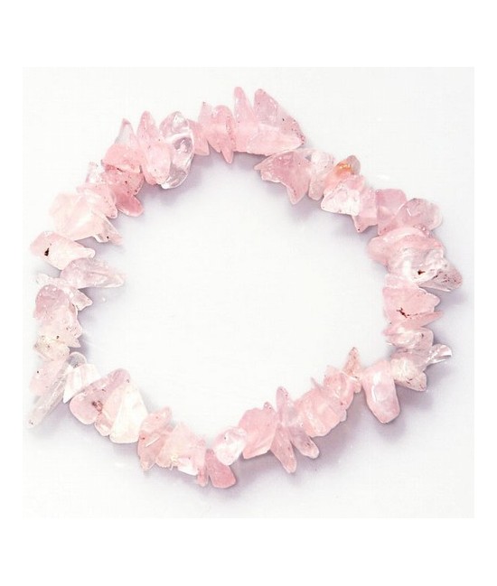 Pulsera Chip Cuarzo Rosa.
Presentada en jinete de cartón con nombre de mineral y su propiedad.