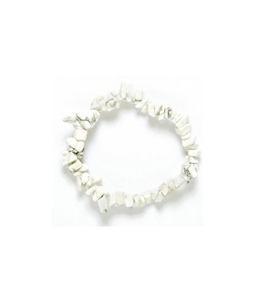 Pulsera Chip Howlita Blanca.
Presentada en jinete de cartón con nombre de mineral y su propiedad.