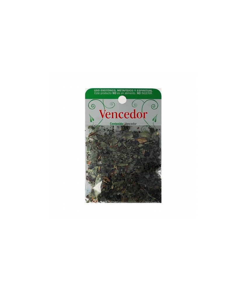Contenido: Vencedor.

Utilización: Para hacer rituales contra todo.


Colocar en una Jícara la Hierba Vencedor, 21 gotas d