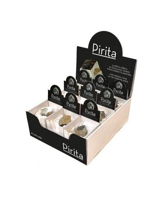 Contiene 18 Piritas Cubicas, presentadas individualmente en pequeñas cajas expositoras de 6.5x7.5 cm.

El precio de cada unid