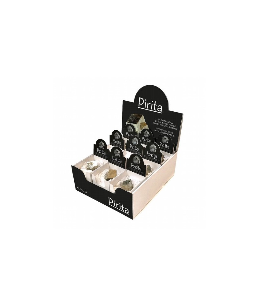 Contiene 18 Piritas Cubicas, presentadas individualmente en pequeñas cajas expositoras de 6.5x7.5 cm.

El precio de cada unid