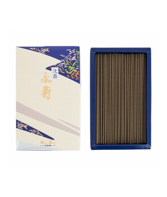 Eiju Jinkoh - Larga vida
Poderoso aroma de agar con un toque ligeramente picante de pachuli armonizado con sándalo. Desde la a