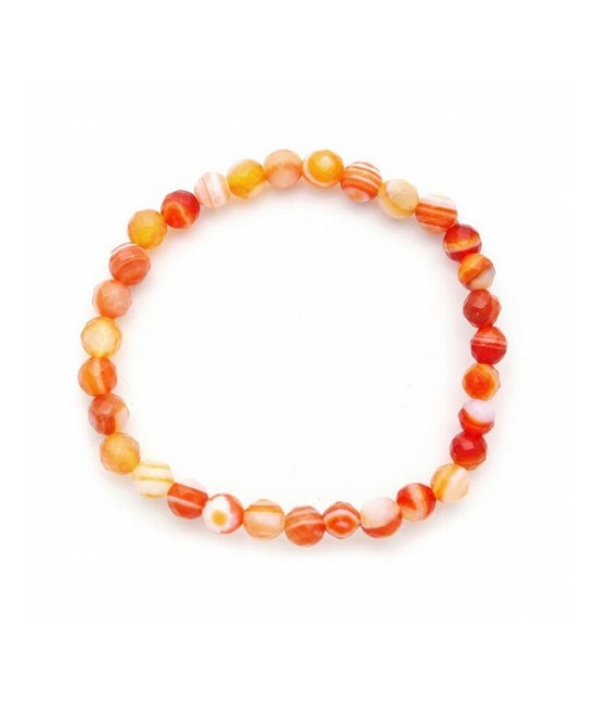 Pulsera de ágata, bola 10 mm. facetada.