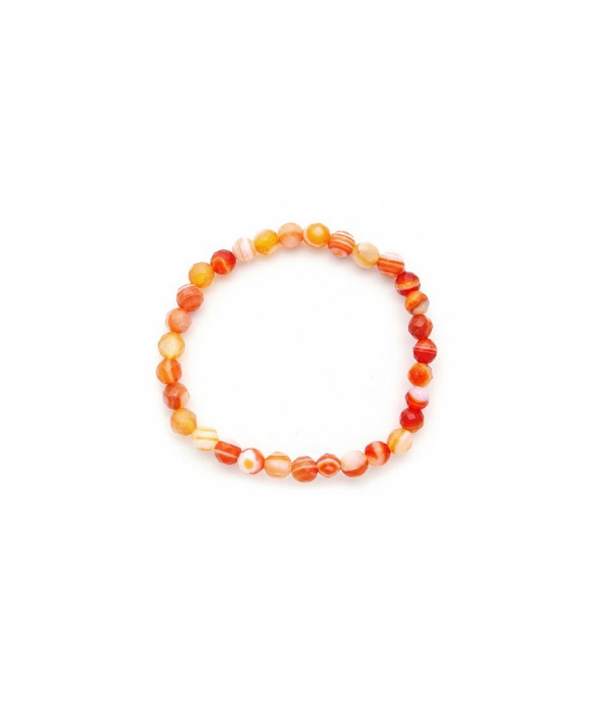 Pulsera de ágata, bola 10 mm. facetada.