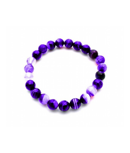 Pulsera de agata, bola 5 mm. facetada.