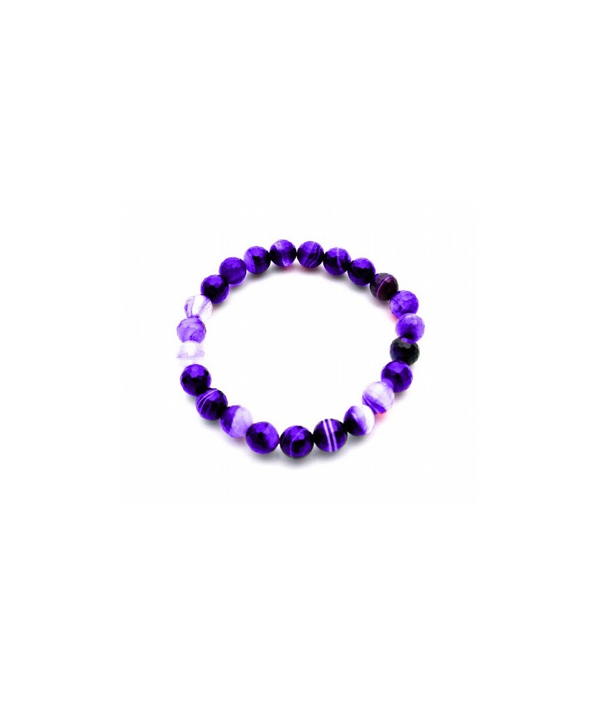 Pulsera de agata, bola 5 mm. facetada.