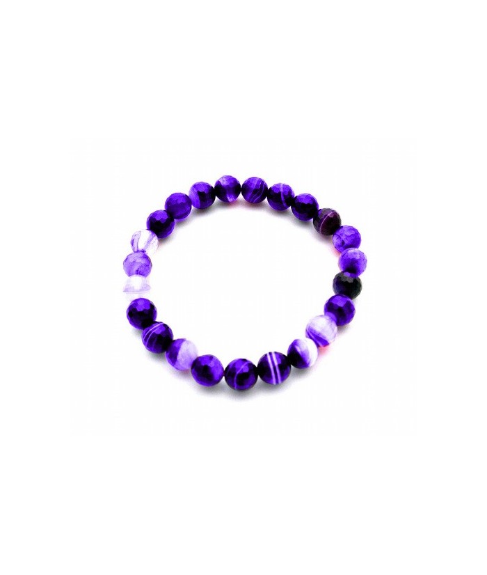 Pulsera de agata, bola 5 mm. facetada.