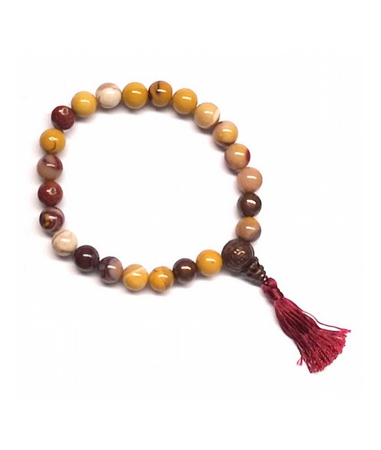 Pulsera de Mokaita y borla Mala.