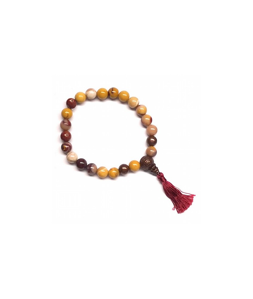Pulsera de Mokaita y borla Mala.