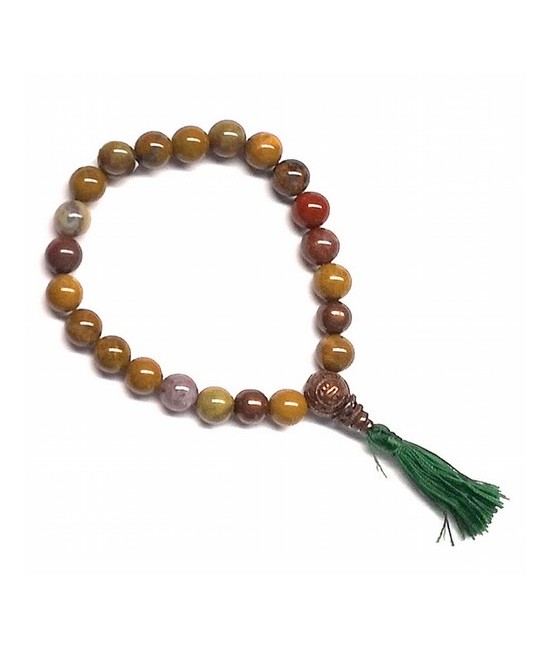 Pulsera de Mokaita y borla Mala.