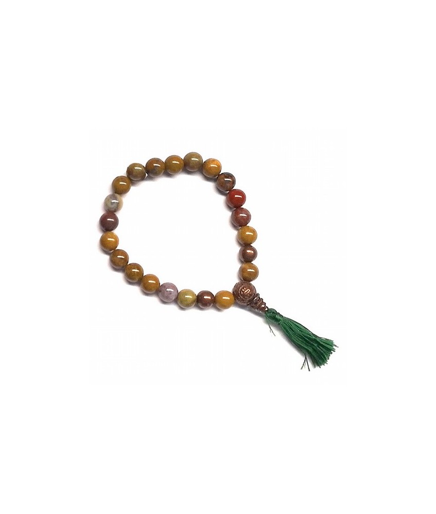 Pulsera de Mokaita y borla Mala.