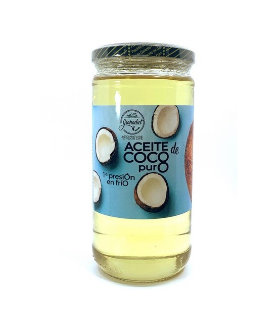 GR.ACEITE COCO PURO BOTE CRISTAL 600 ML.