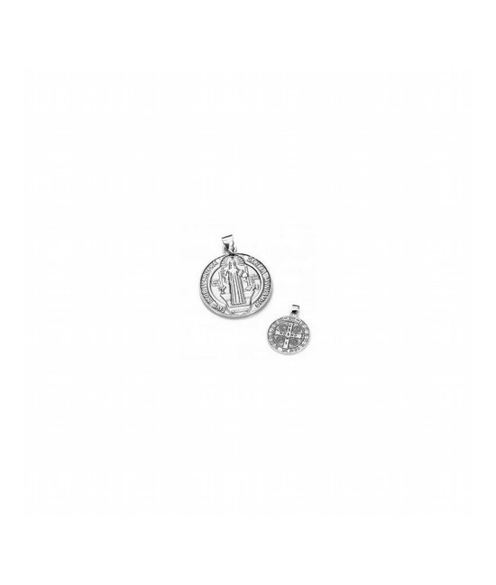 Amuleto Plata Medalla San Benito (Reverso Cruz 1.5 cm)