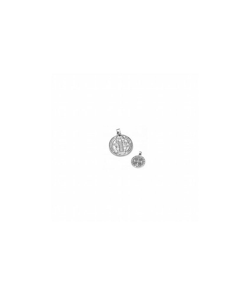 Amuleto Plata Medalla San Benito (Reverso Cruz 1.5 cm)