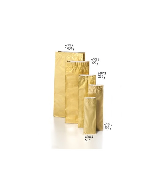 DB.BOLSA DE TE, DORADA 100 grs. 70X40X205 mm.