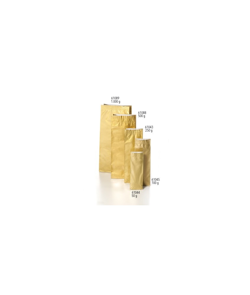 DB.BOLSA DE TE, DORADA 100 grs. 70X40X205 mm.