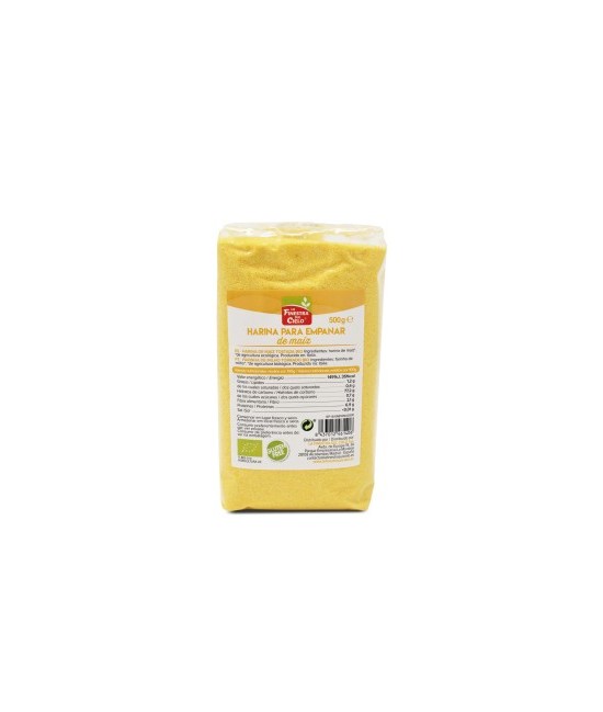 Harina de maíz para empanar procedente de agricultura ecológica. Ideal para frituras crujientes y ligeras. No contiene levadura