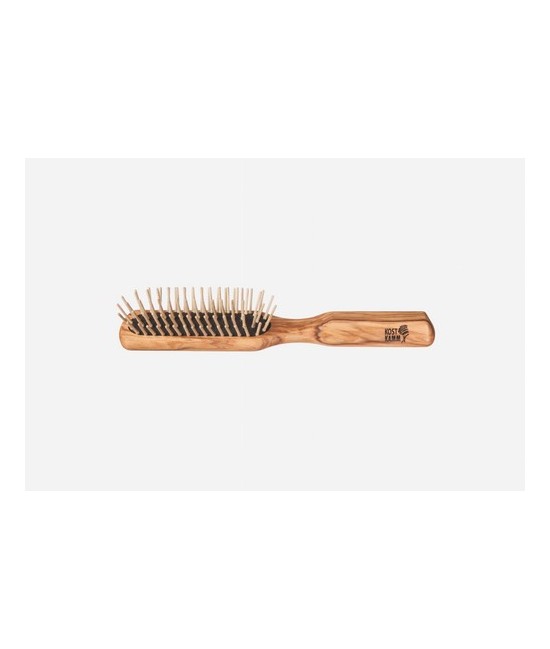 Cepillo de madera, pomos de madera rectos, madera de olivo, 5 hileras
Idoneidad: cabello medio a largo, liso u ondulado; efect