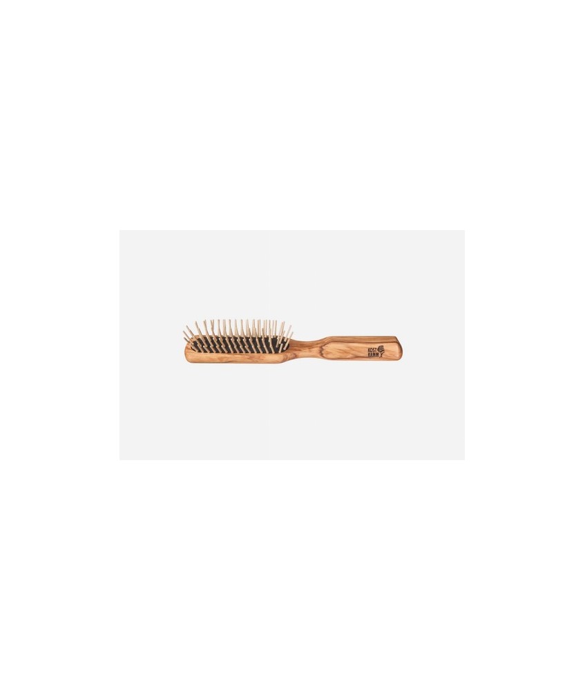 Cepillo de madera, pomos de madera rectos, madera de olivo, 5 hileras
Idoneidad: cabello medio a largo, liso u ondulado; efect
