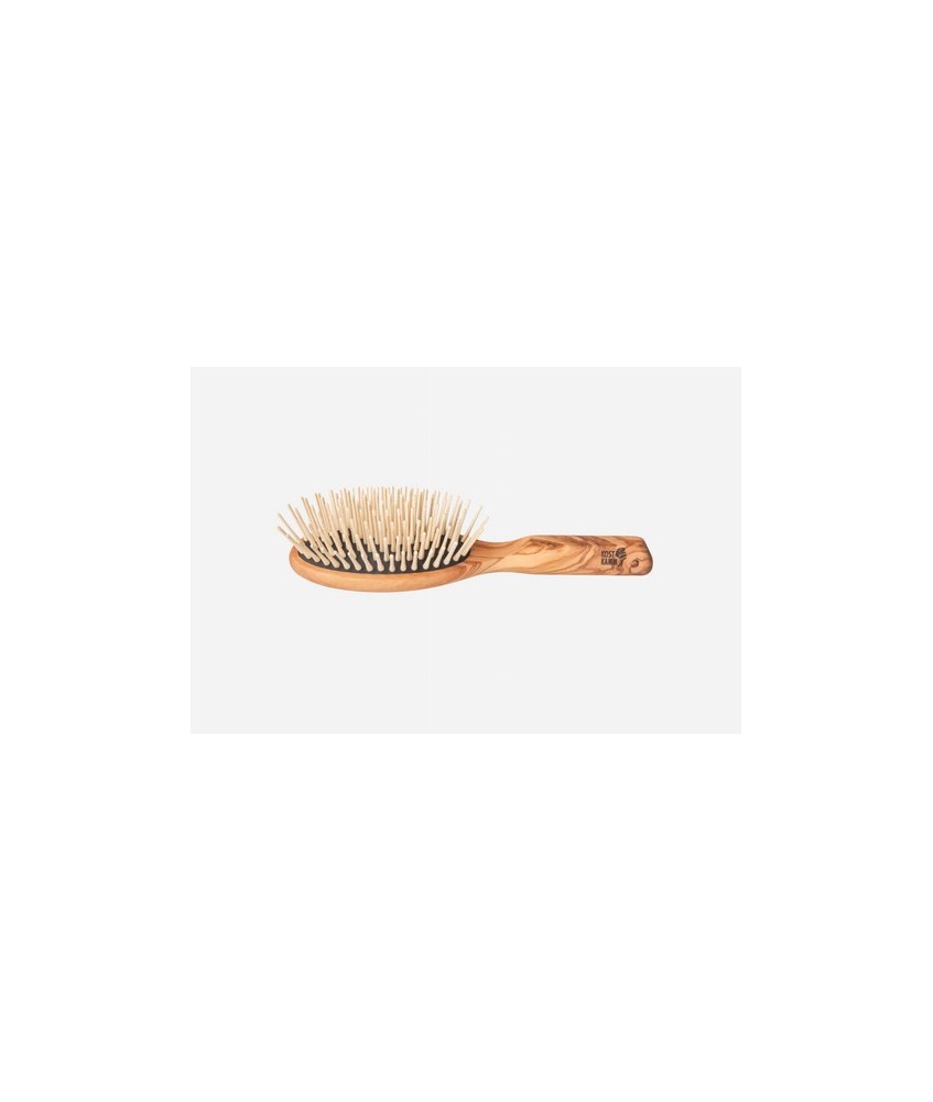 Cepillo de madera de pelo largo, solo perillas de madera extra largas, madera de olivo, 9 filas
Idoneidad: cabello medio a lar