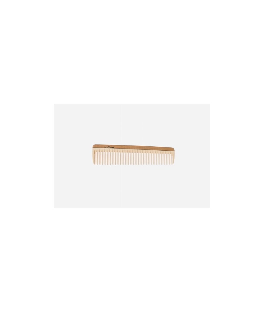 Peine de peluquería, madera, mediana, 18 cm.
Idoneidad: cabello medio largo, liso u ondulado. Largo: 18 cm.