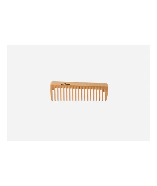 Peineta de bolsillo, madera, ancho, 14 cm.
Idoneidad: cabello medio a largo, liso u ondulado. Largo: 14 cm.