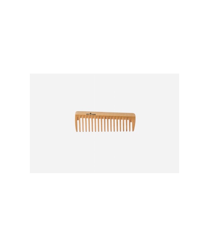 Peineta de bolsillo, madera, ancho, 14 cm.
Idoneidad: cabello medio a largo, liso u ondulado. Largo: 14 cm.