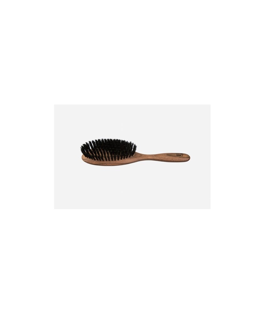 Cepillo para el cabello, nogal encerado, ovalado, cerdas de jabalí negro, 10 hileras
Idoneidad: cabello medio a largo, liso u 