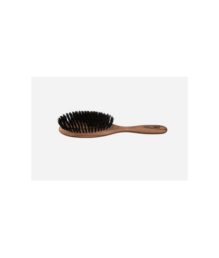 Cepillo para el cabello, nogal encerado, ovalado, cerdas de jabalí negro, 10 hileras
Idoneidad: cabello medio a largo, liso u 