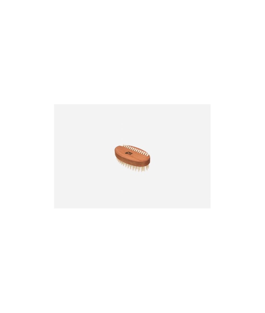 Cepillo de mano, encerado de pera, ovalado, cerdas de uñas inclinadas, cerdas muy duras del cerdo doméstico
Idoneidad: cerdas 