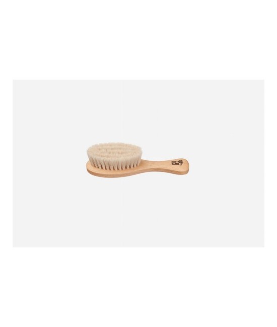 Mini cepillo para bebé, haya encerado, pelo corto, muy suave de cabra
Idoneidad: pelo de bebé, masaje de caricias. Largo: 13 c