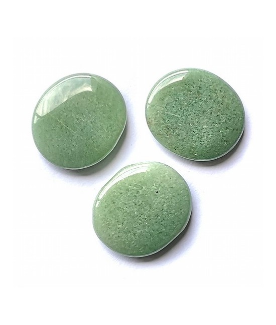 Rodado plano para Chakra de Aventurina Verde.

Chakra significa "rueda" en Sánscrito. Este término se utiliza para denominar 