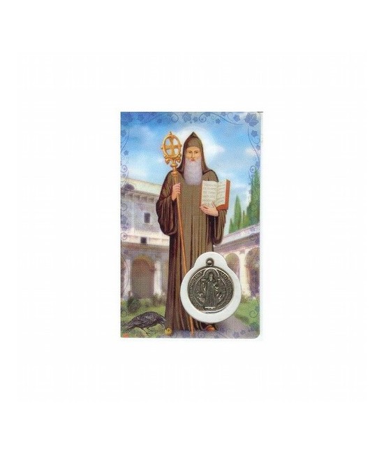 Estampa con Medalla San Benito 5.5 x 8.5 cm.