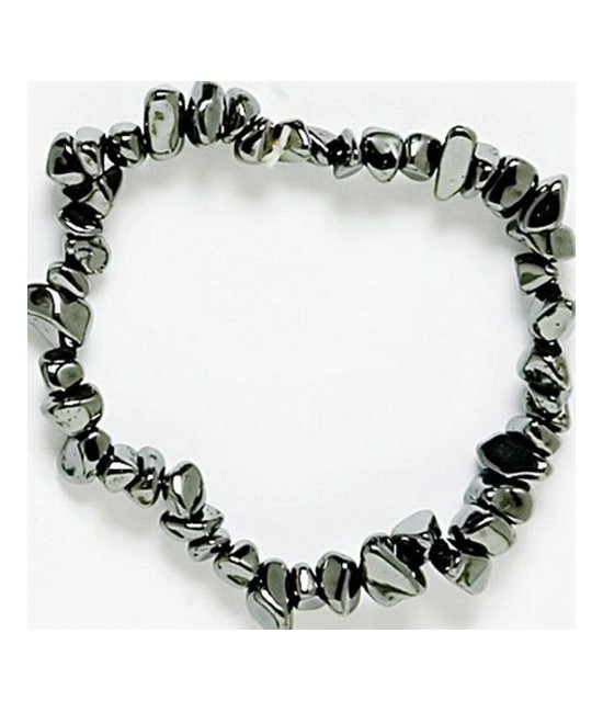 Pulsera Chip Hematite.
Presentada en jinete de cartón con nombre de mineral y su propiedad.
