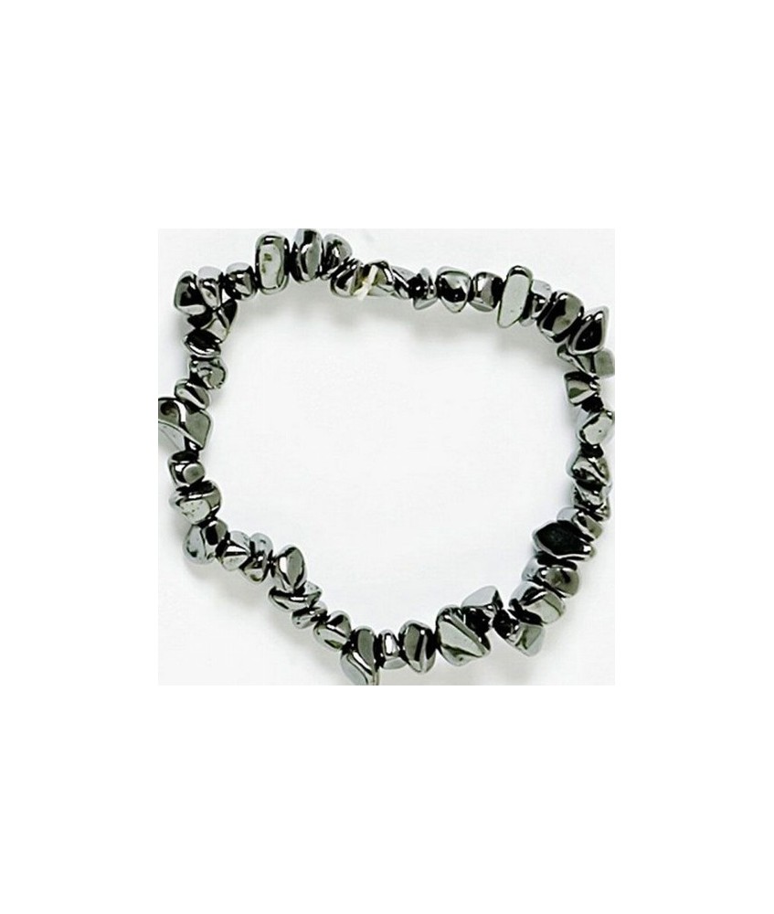 Pulsera Chip Hematite.
Presentada en jinete de cartón con nombre de mineral y su propiedad.