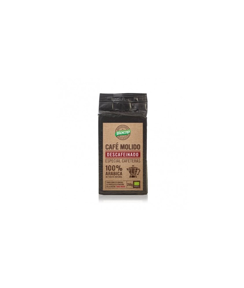 BIOCOP

Café arábica molido descafeinado. Tueste natural. Envasado al vacío. De aroma característico y sabor equilibrado. Des