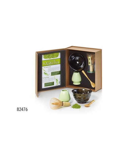 Set de Matcha "Danny" Cerámica, 4 piezas Cuenco, cuchara, batidor y soporte 21 x 8,5 x 24,3 cm
